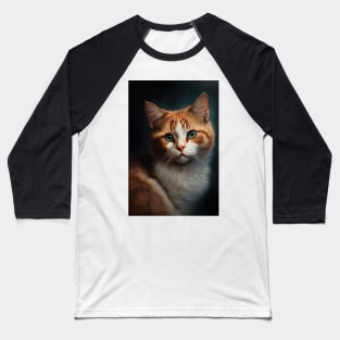 orange and white Cat portrait Baseball T-Shirt